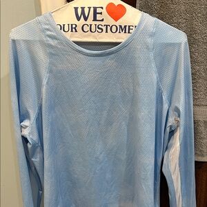 Lucky in Love Light Blue Long Sleeve Tee